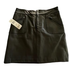 Lauren Ralph Lauren A Line Leather Mini Skirt Size 8P